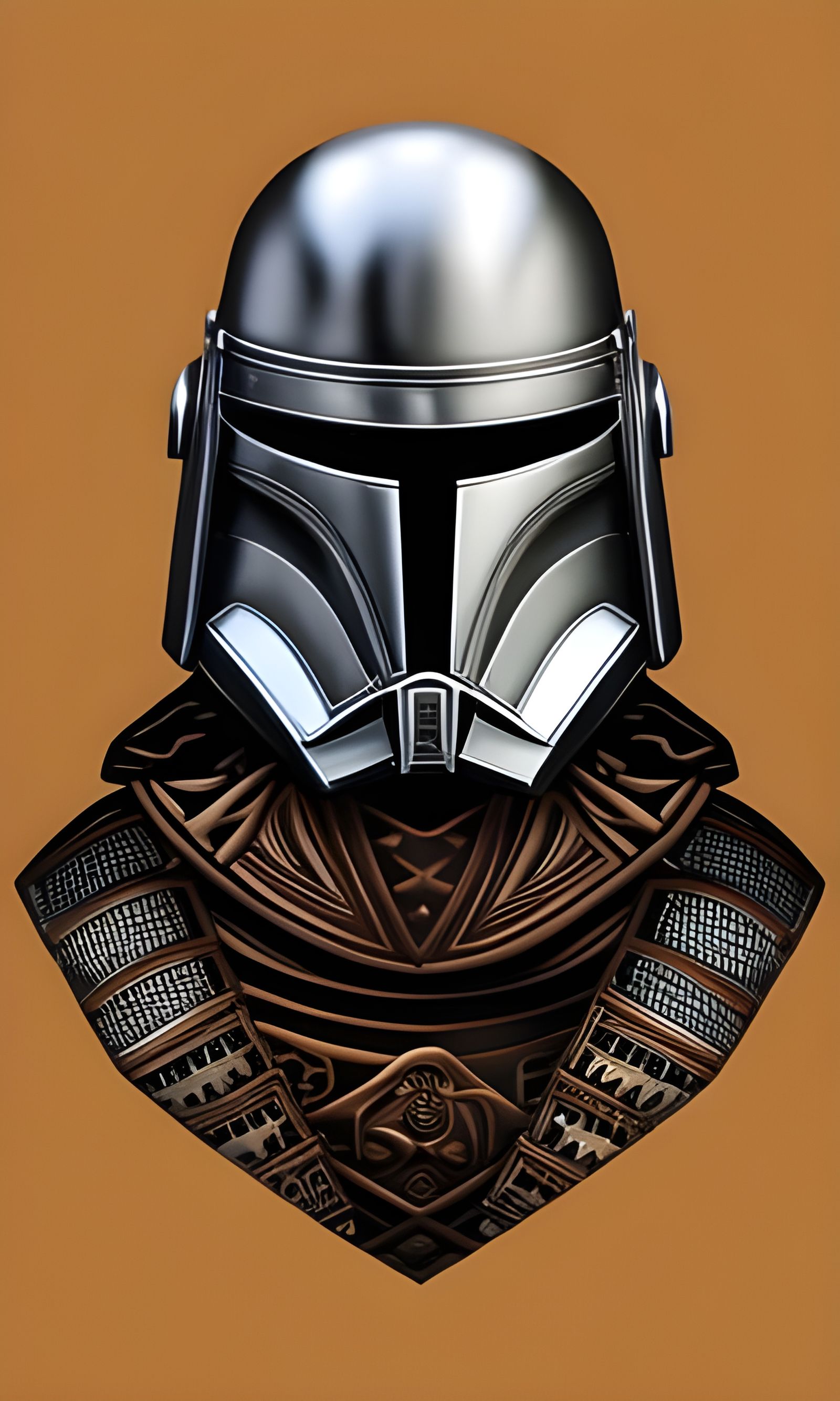 Samurai Stormtrooper Mandalorian Helmet, Detailed Digital Ar...