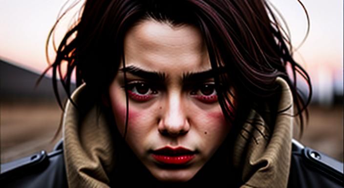 Abstract Digital Landscape with Flowing Lines