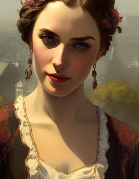 Victorian Woman in Oslo, Art Nouveau Portrait