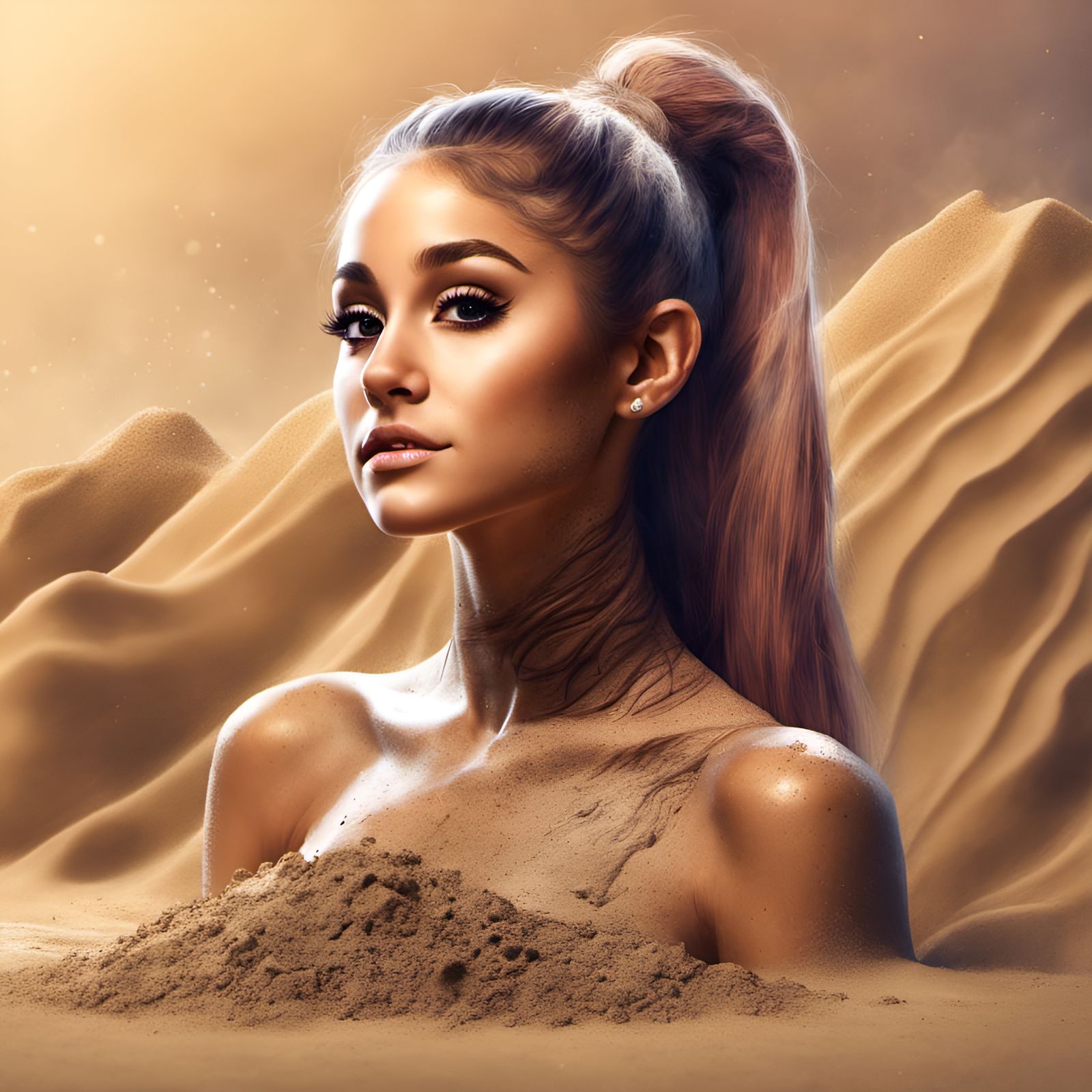 Ariana Grande Sand Portrait: Digital Illustration