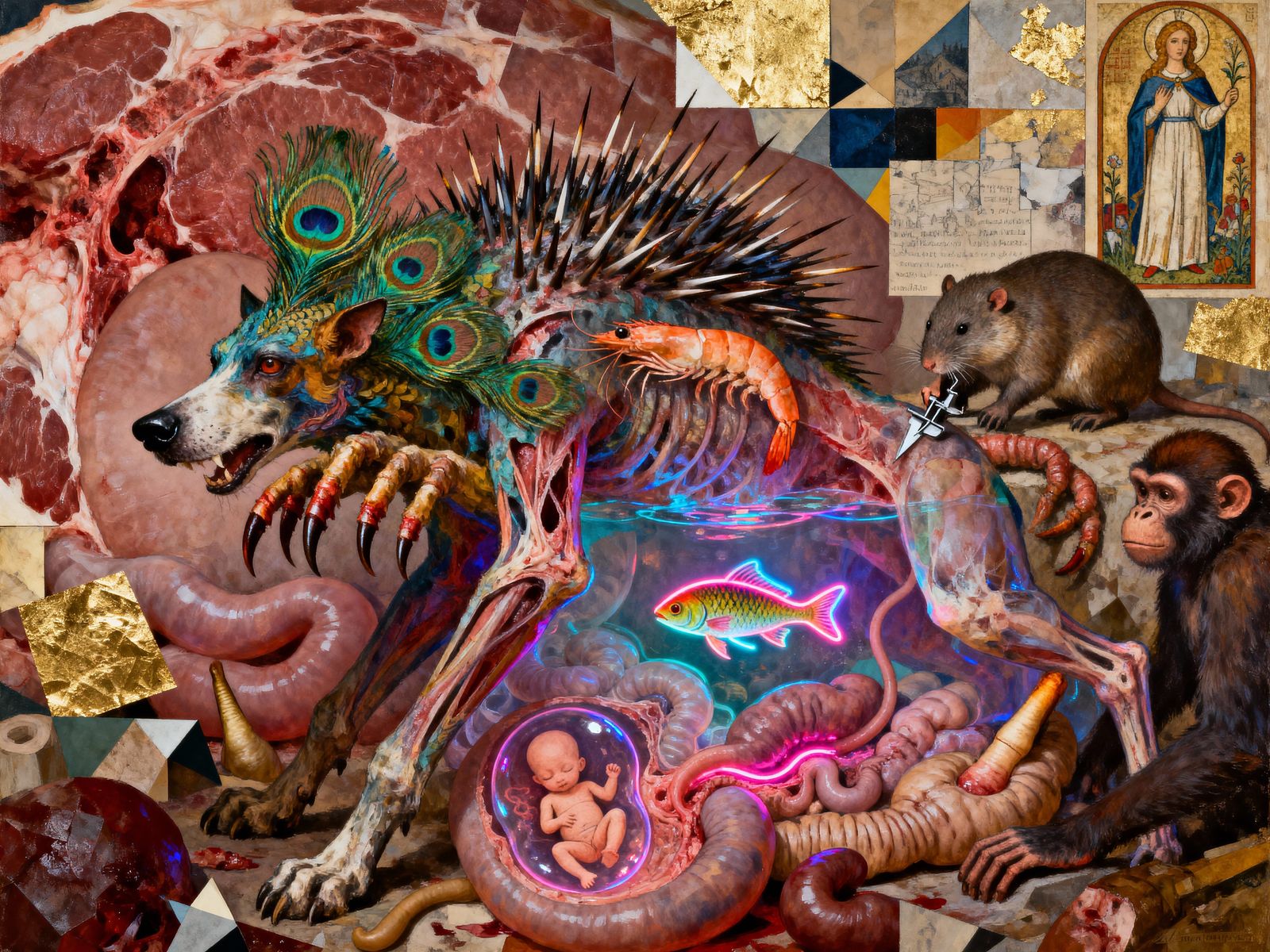 Surreal Hybrid Creature in Disgraceful Organs