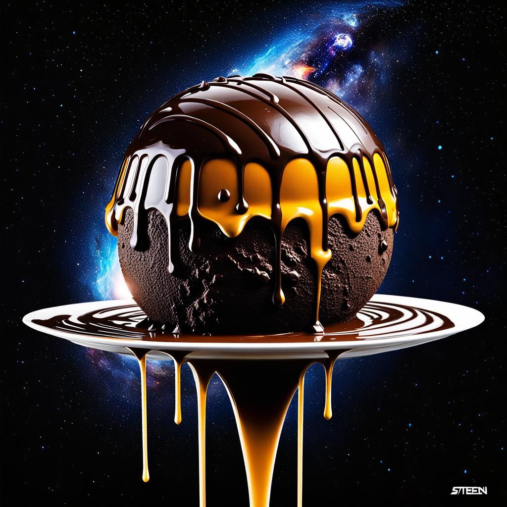 Melting Ice Cream Planet in Galactic Darkness