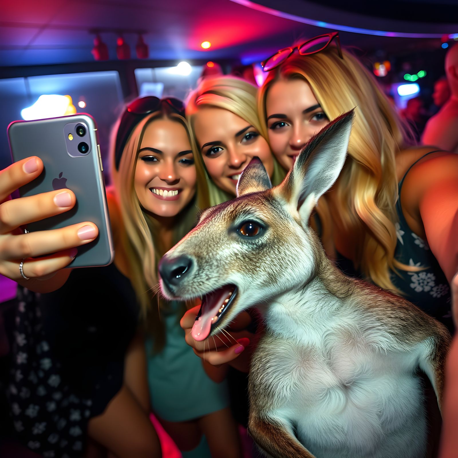 Club Selfie Interrupted by Angry Kangaroo