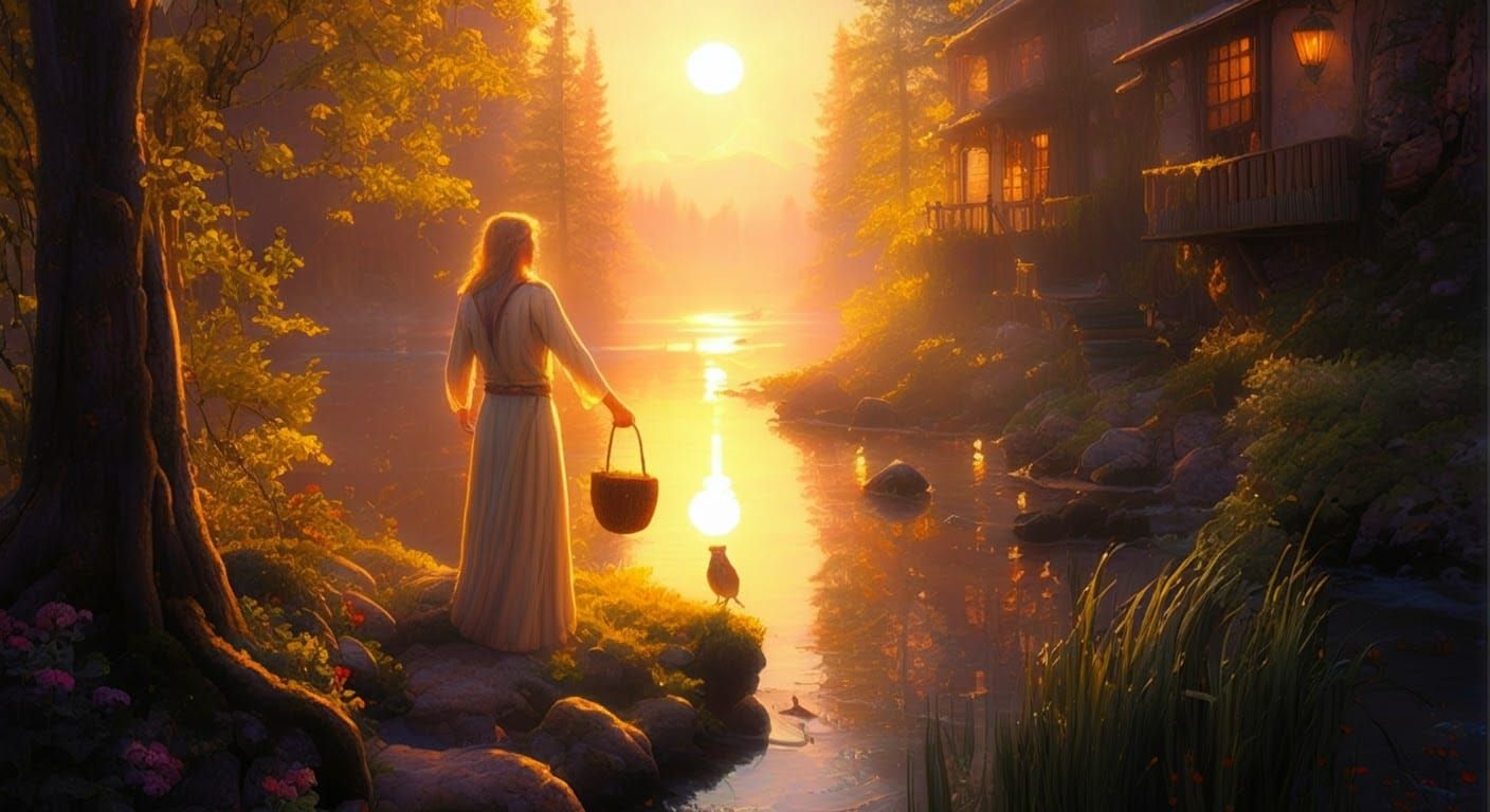 Ethereal Divine Entity in Hyperdetailed Fantasy Landscape