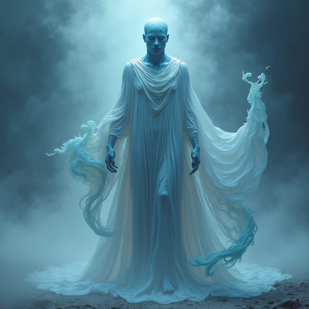 Ethereal Uranian Form in Iridescent Robe