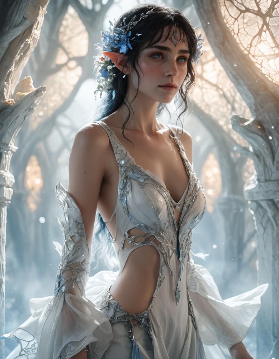 Elegant Elf Portrait in Photorealistic Style
