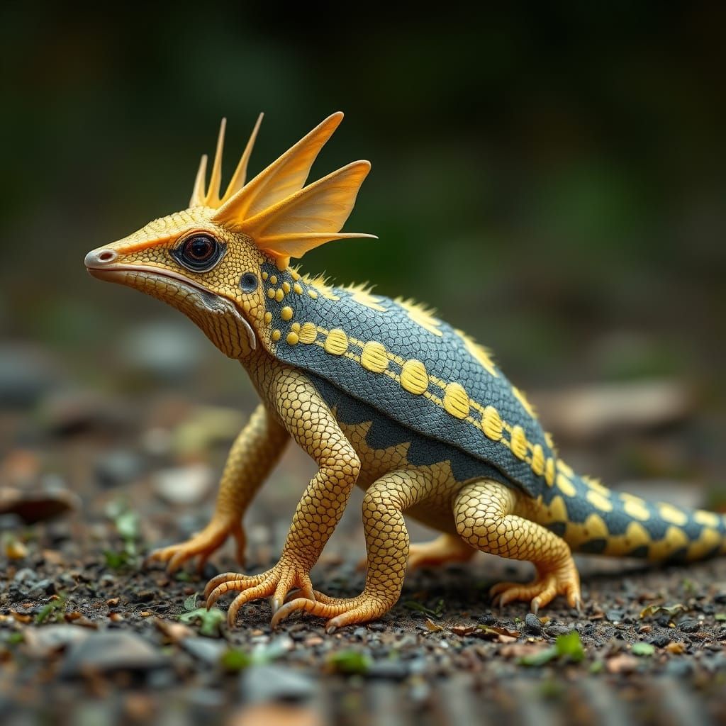 Photorealistic Canary-Armadillo Hybrid