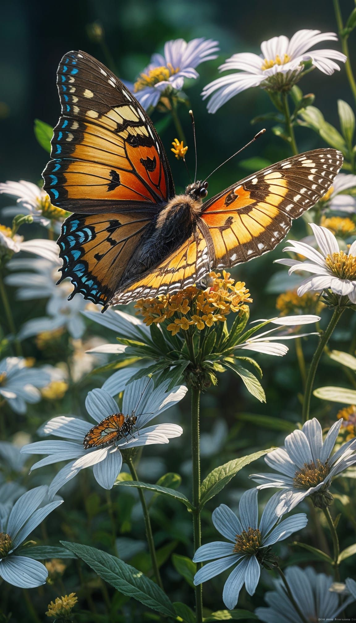 Butterfly Pollinating Flower: Photorealistic Concept Art