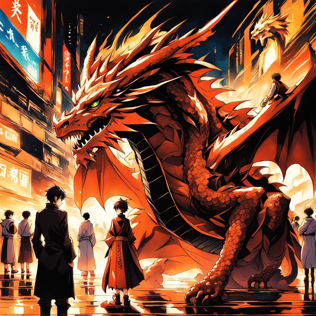 Dream Dragon Observes Anime People in Manga Style