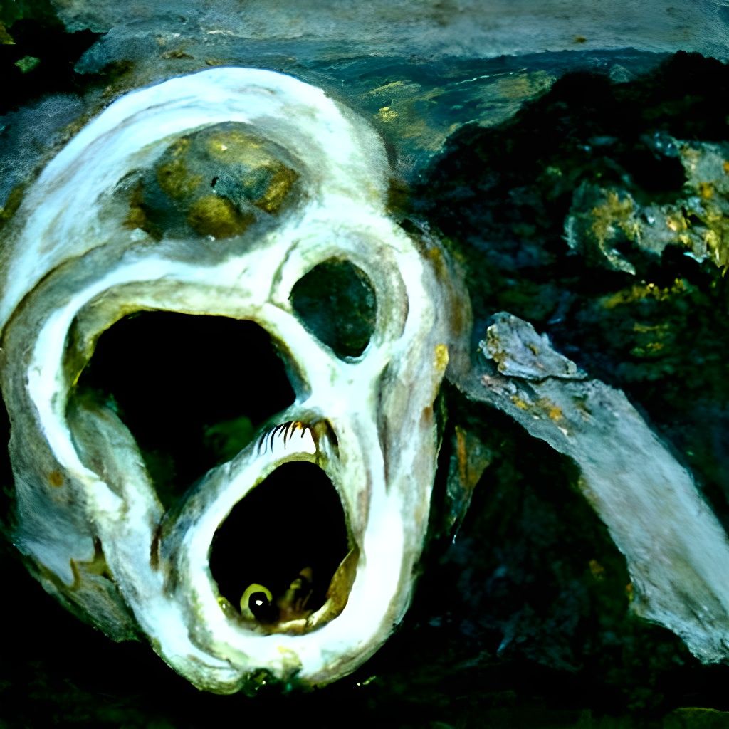 Screaming Skull: Post-Impressionist Horror Painting