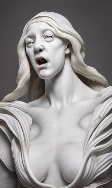 Renaissance Marble Sculpture of Demonic Woman