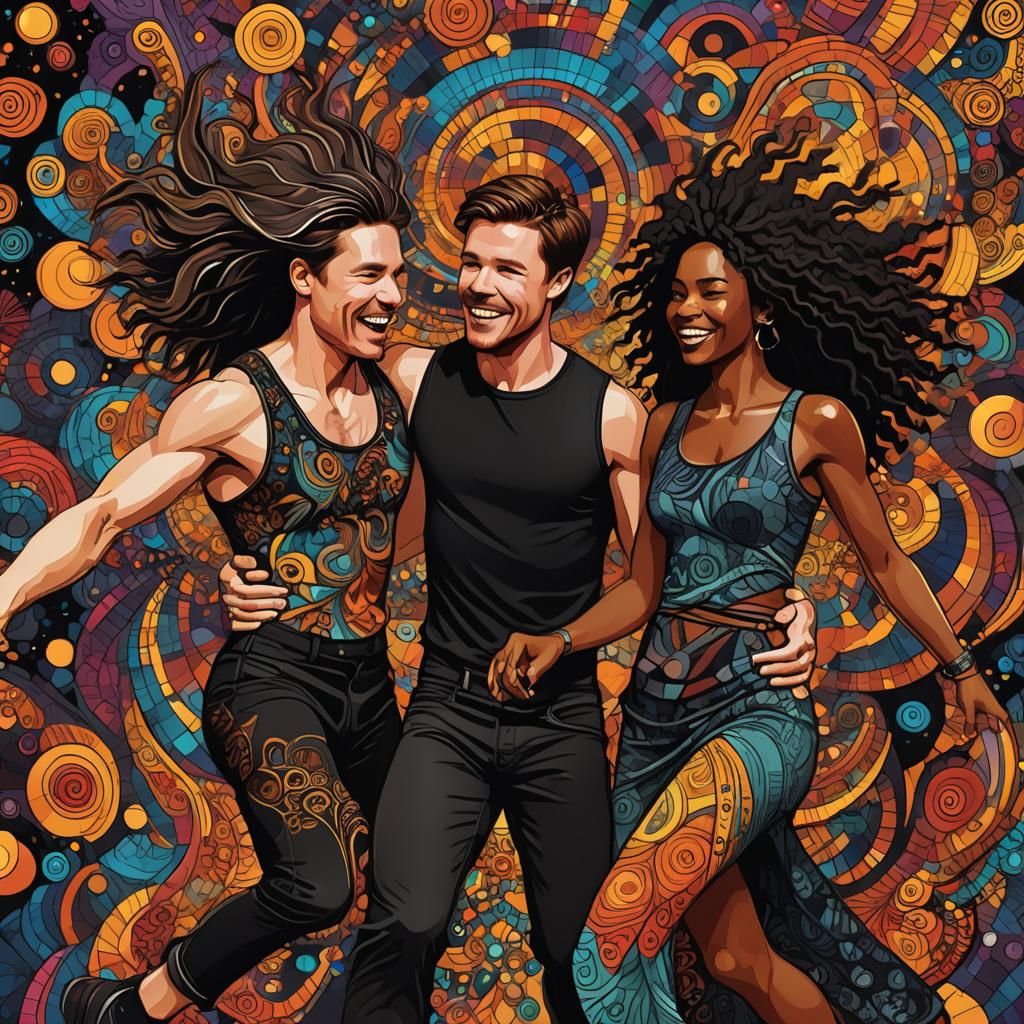 Joe Dempsie Dancing at a Disco with Jewel Colors