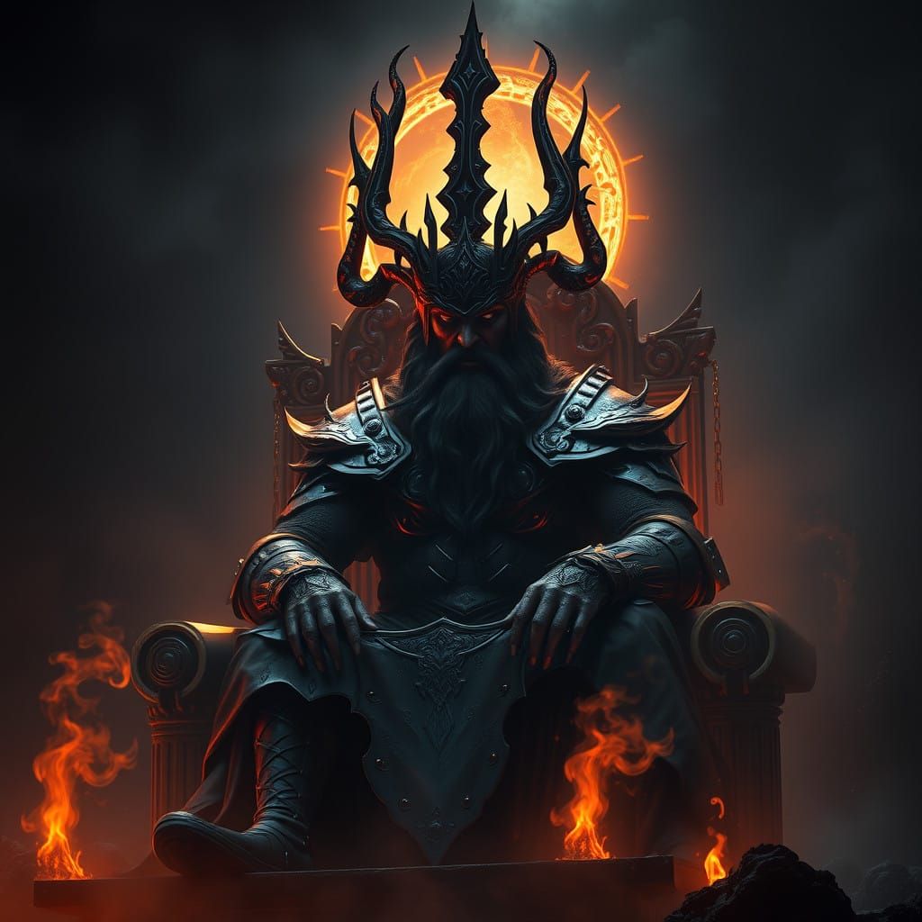 Regal Portrait of Hades, Greek God of the Underworld