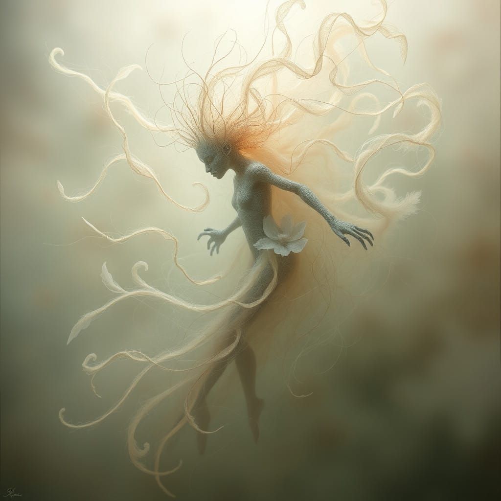 Ethereal Being Dissolves into Swirling Energy