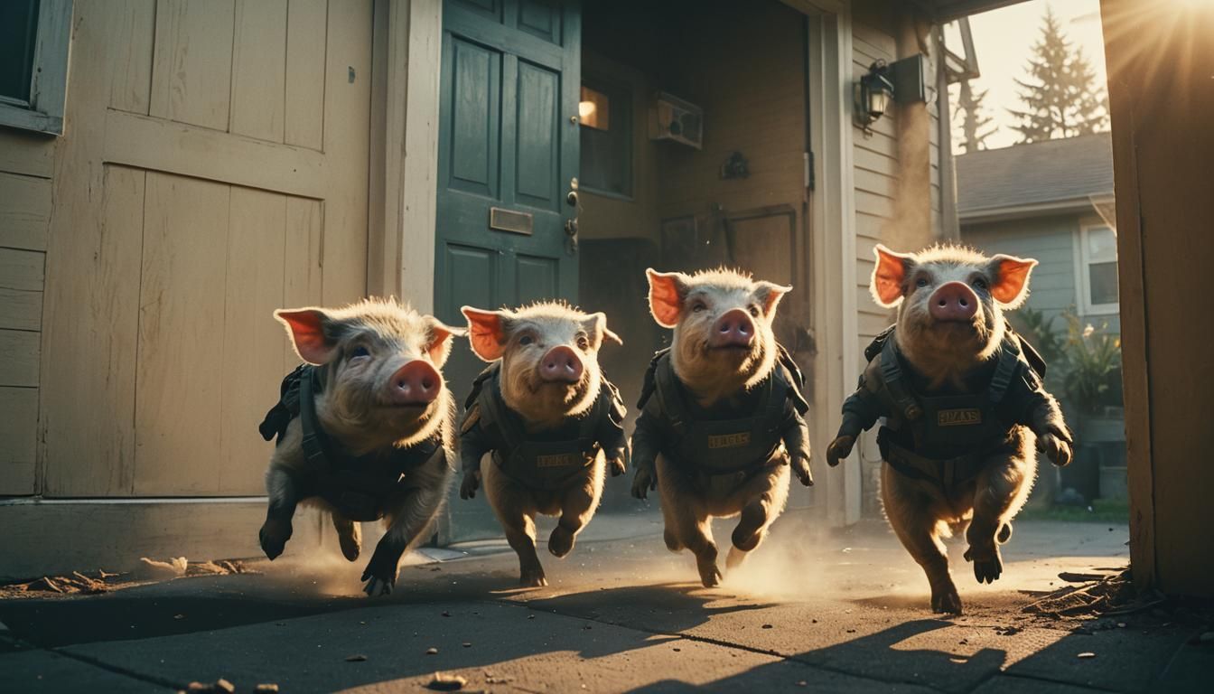 Pigs SWAT Team Raid in Cinematic Style