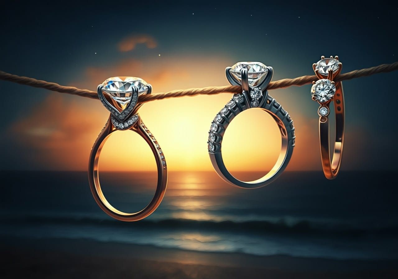 Diamond Engagement Rings Sway in Whimsical Starlit Scene