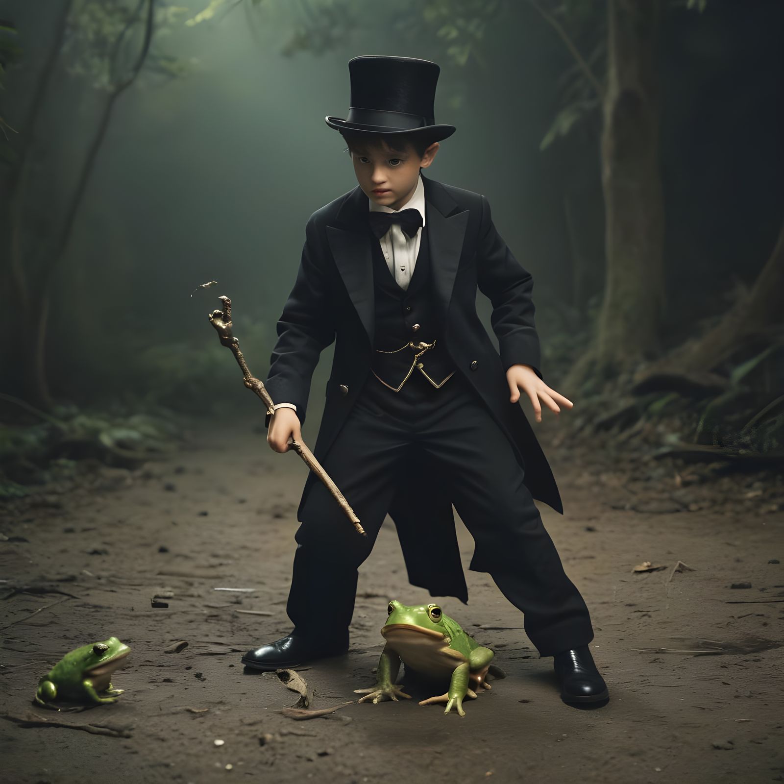 Magician Boy's Frog Spell Mishap: Cinematic Still