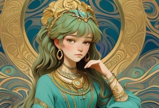 Detailed Portrait of Woman with Jewelry