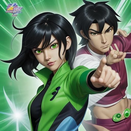 Jade Chan with Omnitrix: Anime-Style Manga Art
