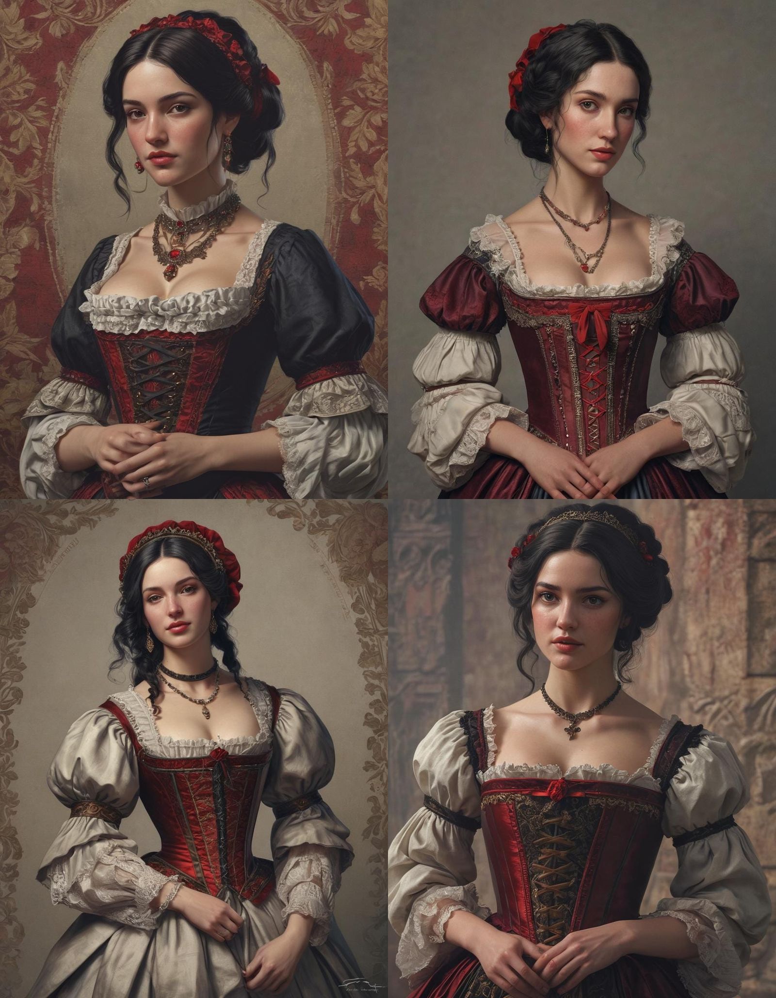 Hester Prynne with Scarlet Letter, Detailed Portrait