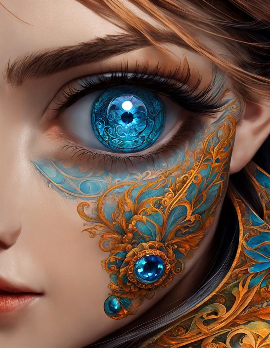 Hyperdetailed Hobbit Portrait with Psychedelic Art Nouveau