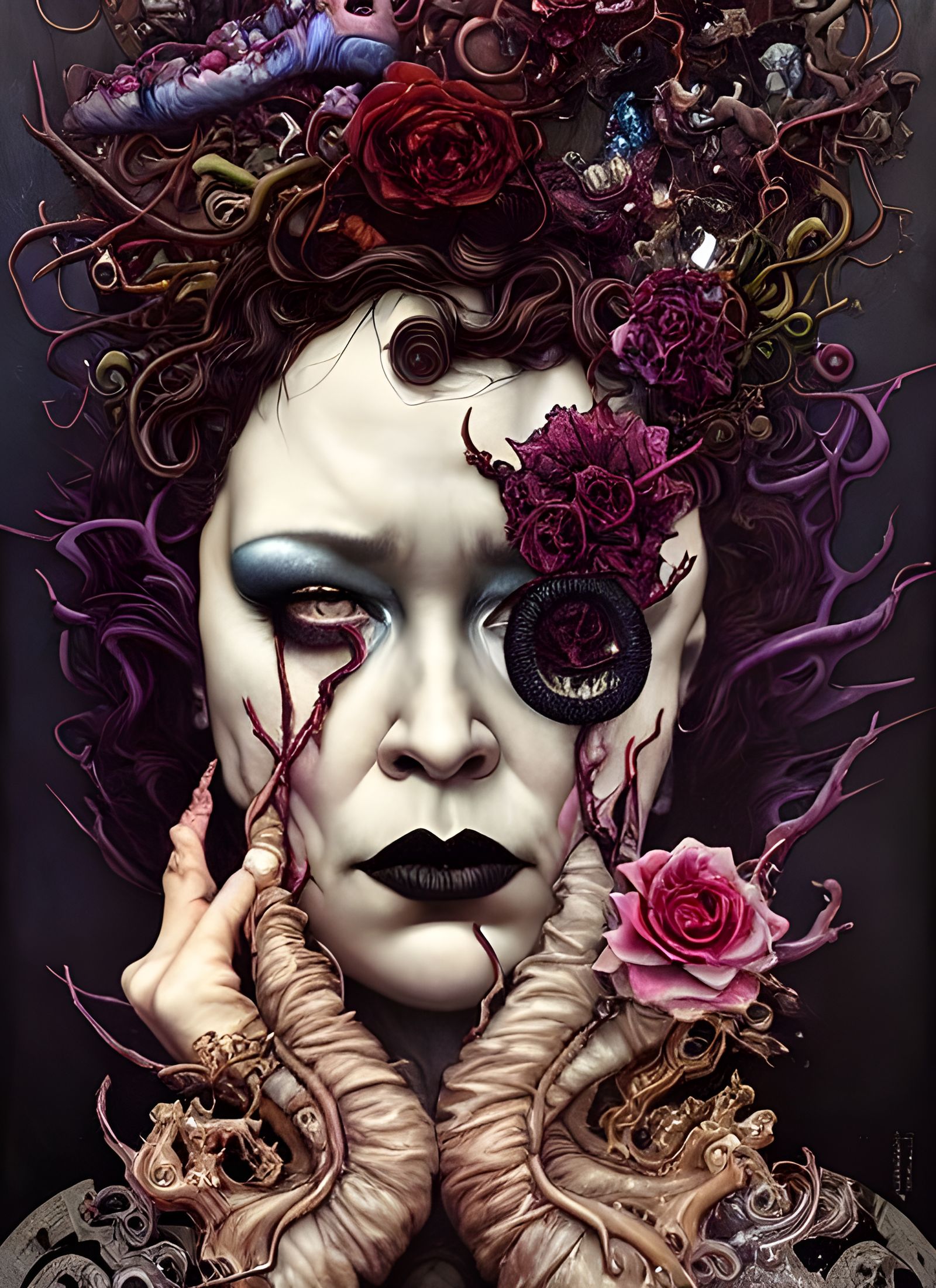 Eldritch Decadence: Kathy Bates in Photorealistic Style