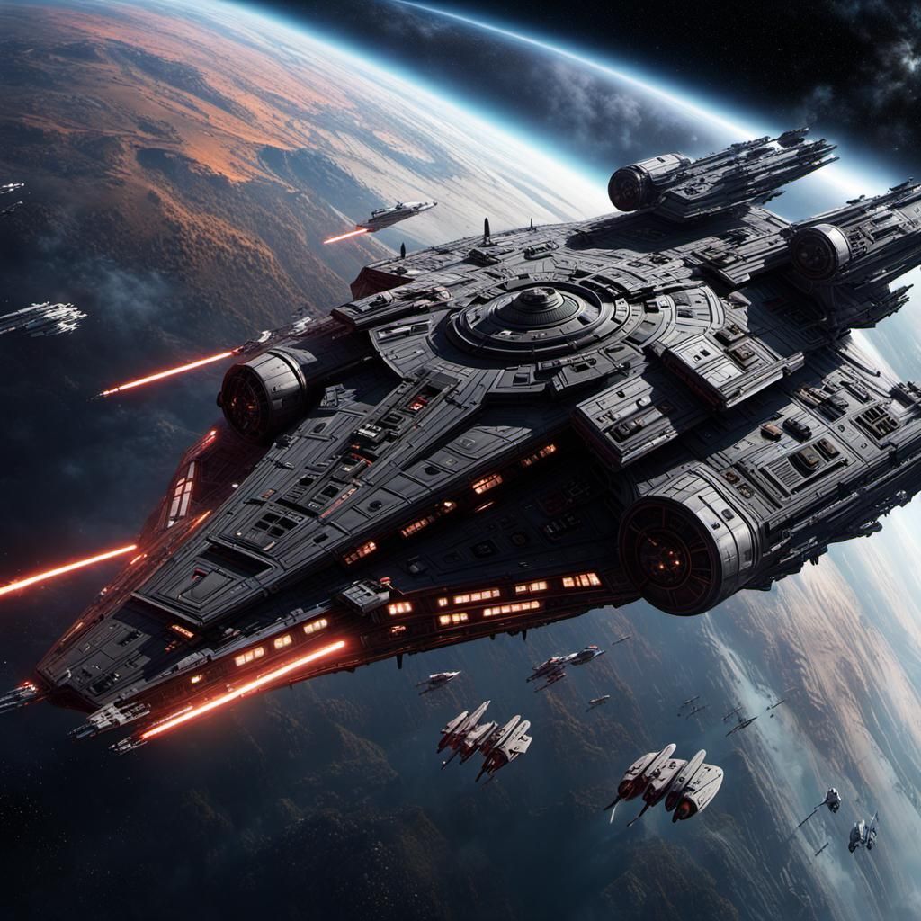 Epic Star Wars Ships in Space