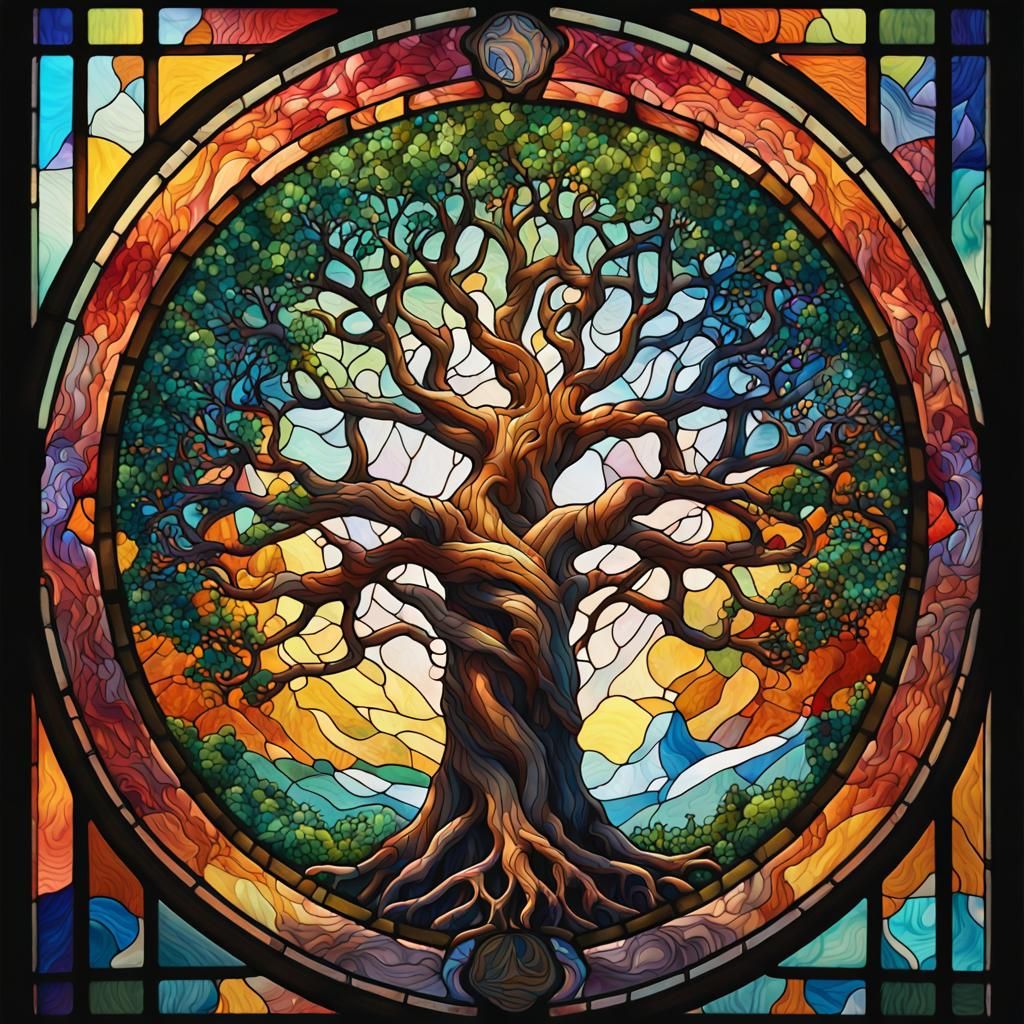 Yggdrasil: Stained Glass Tree of Life