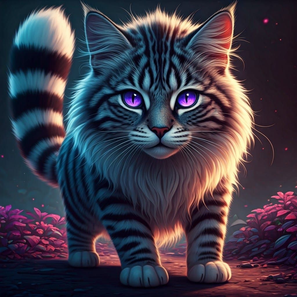 Majestic, Striped Feline Enchantress