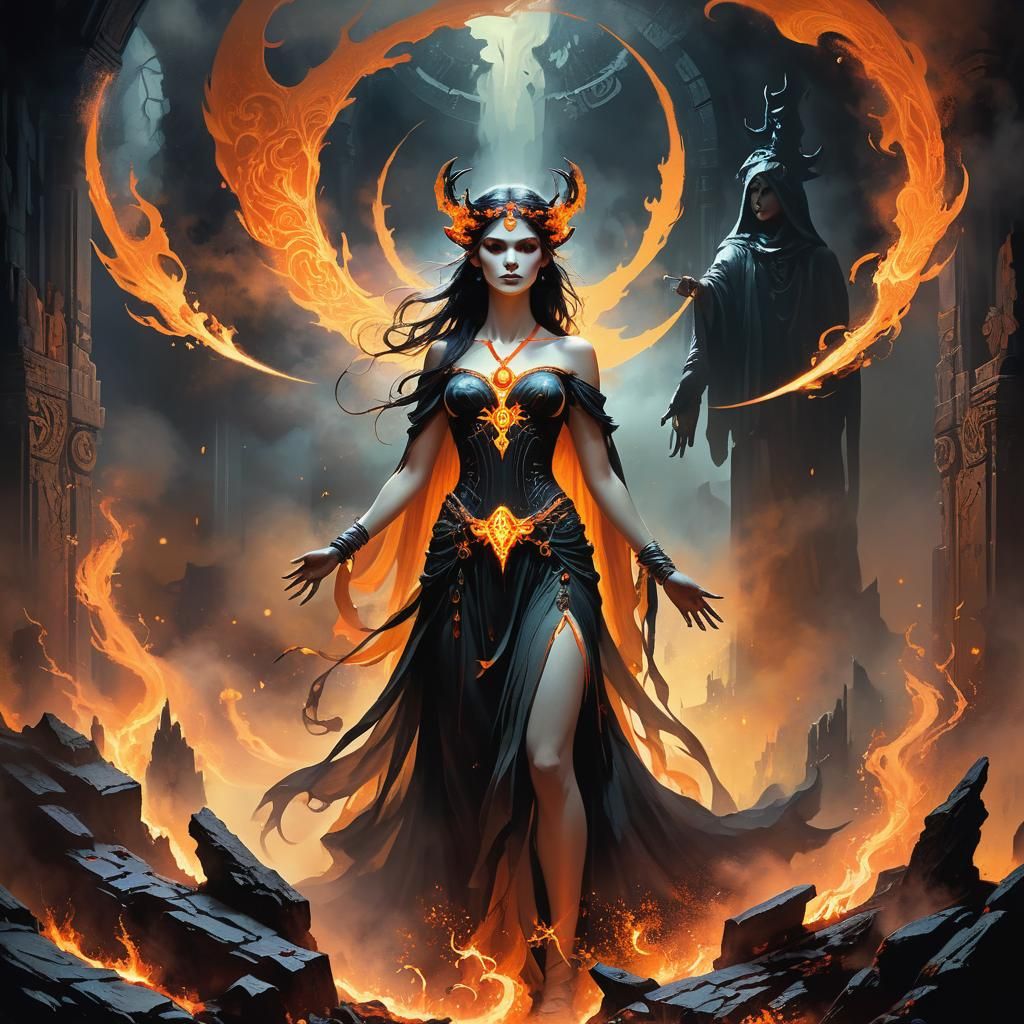 Hecate in a Dark Mystical Realm