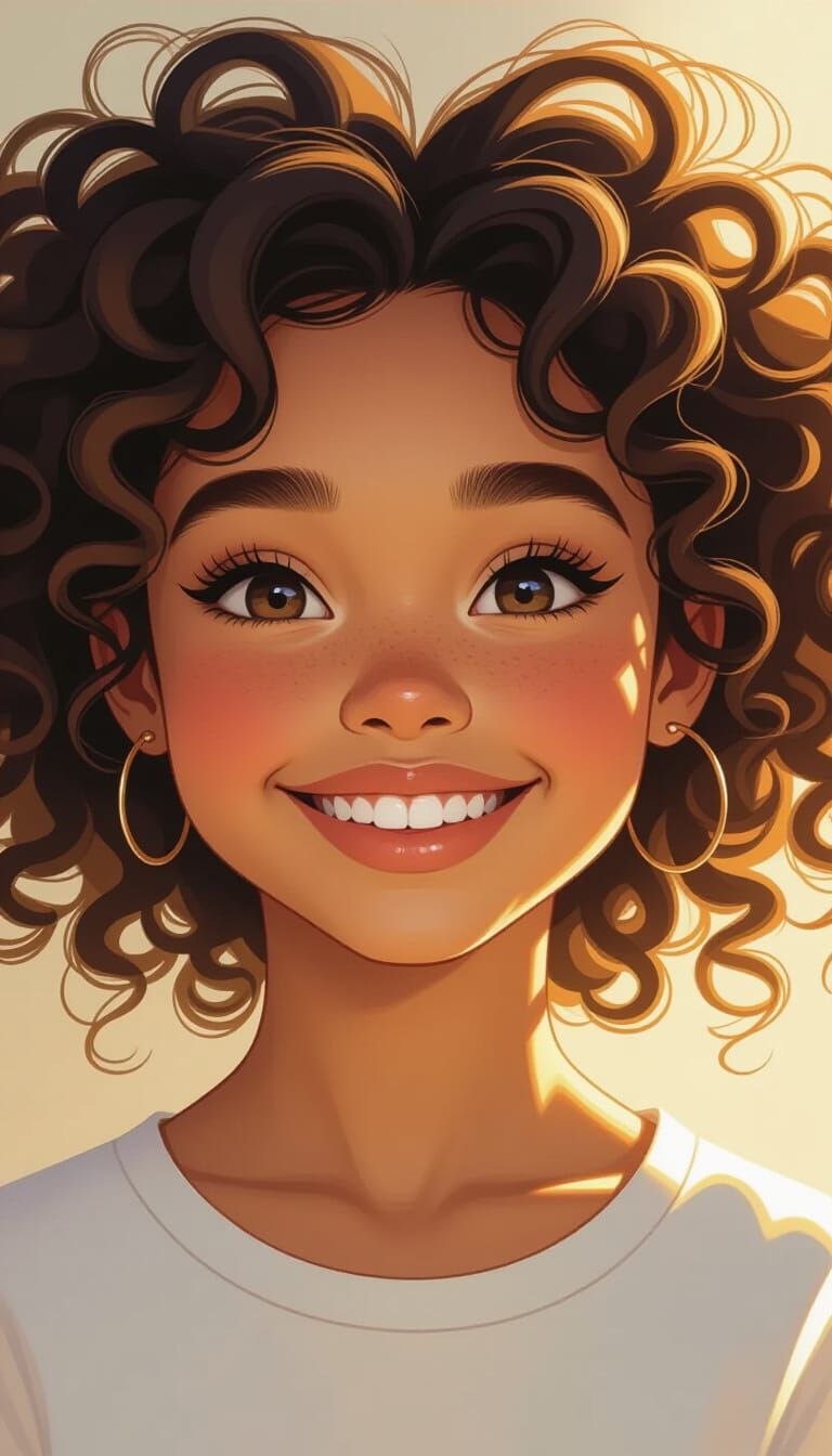 Girl with Missing Tooth, Matte Painting Style