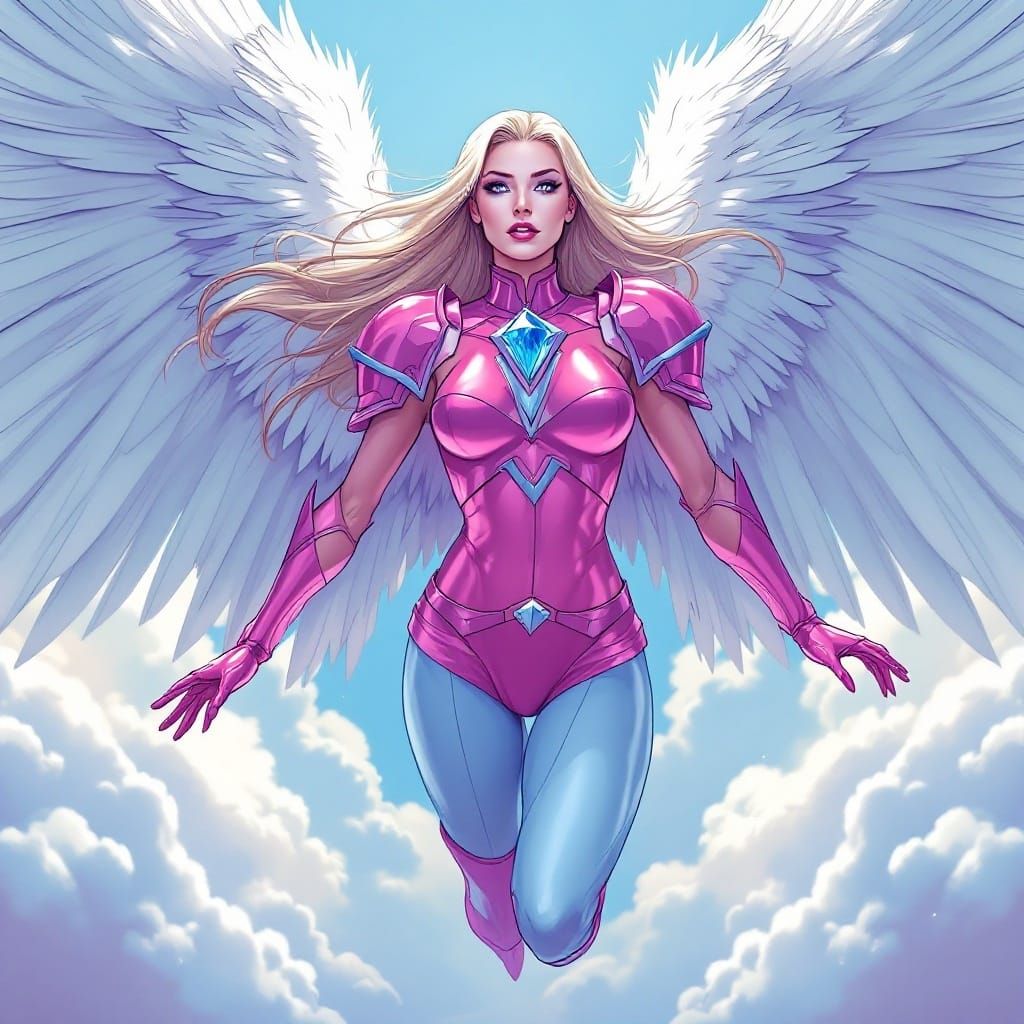 Queen Angella in Shimmering Comic Book Style