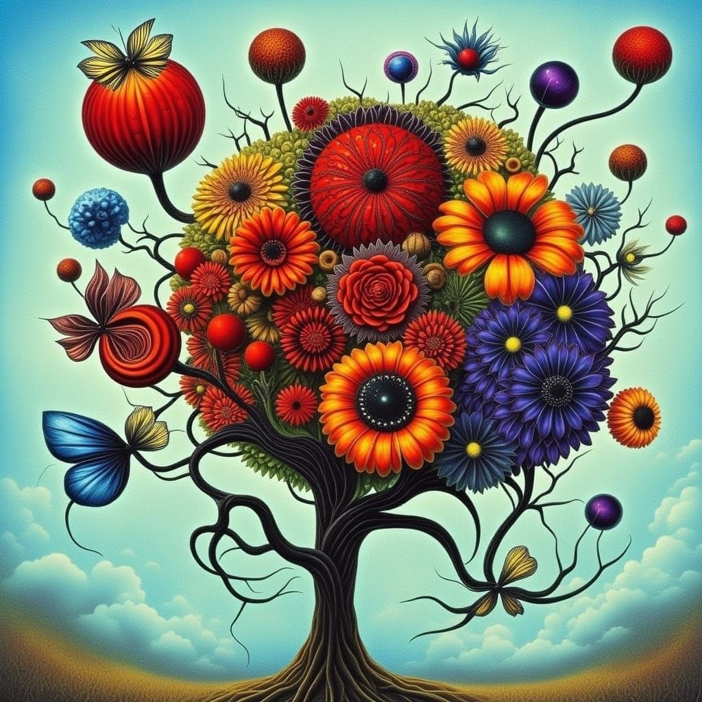 Gothic Eyeball Flowers in Noir Style