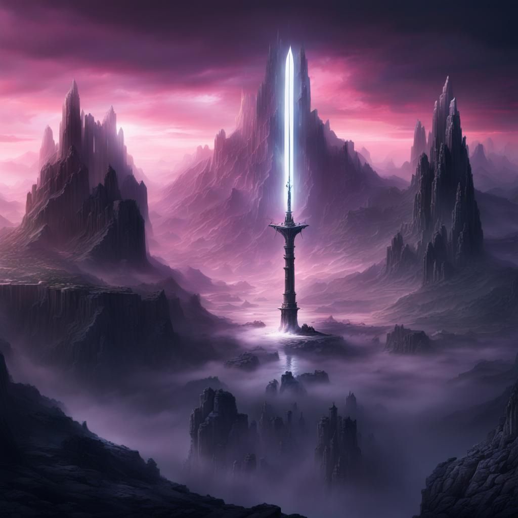 Epic Sword in Dramatic Digital Matte Painting