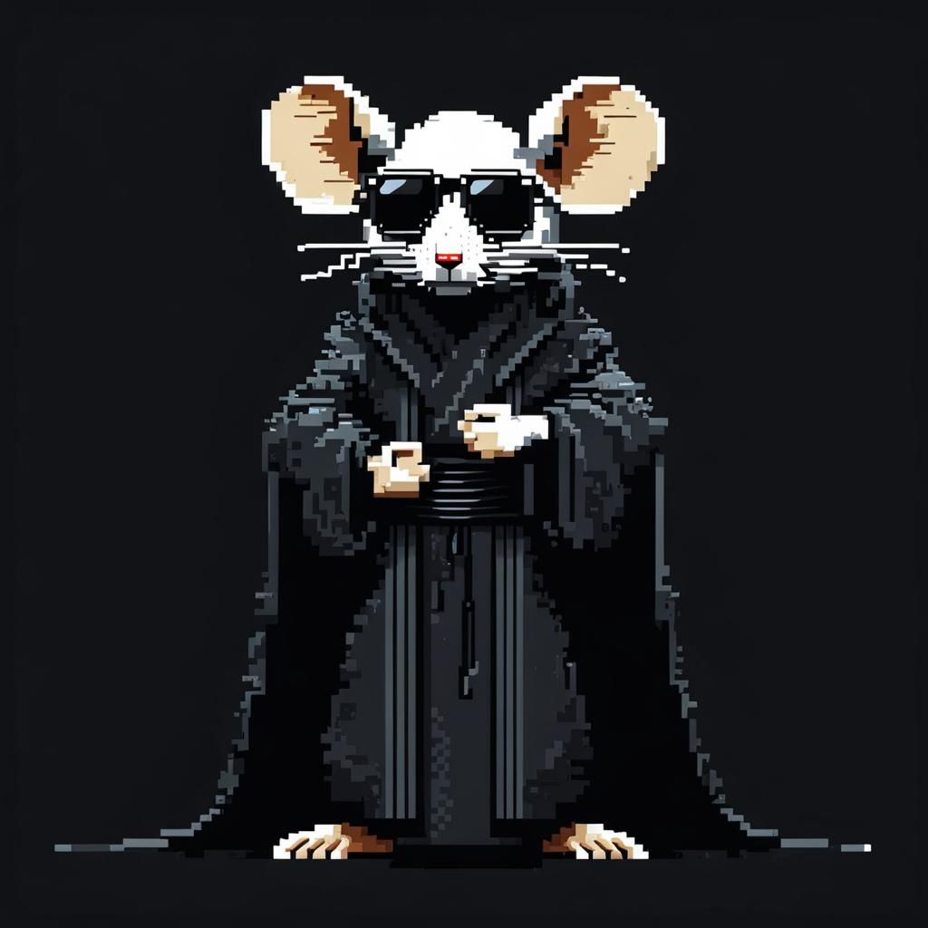 Shady Mouse in Pixel Art Style