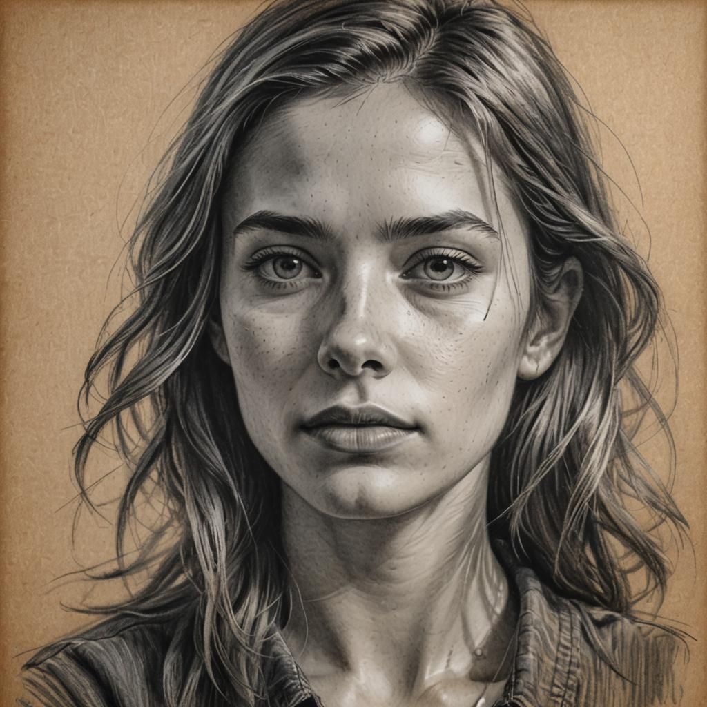 Thoughtful Woman: Detailed Graphite Pencil Portrait