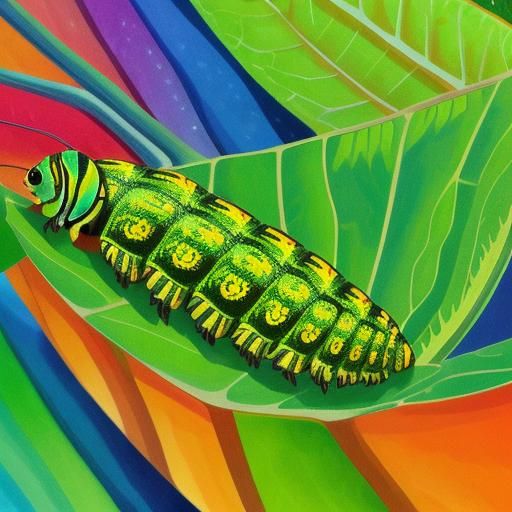 Vibrant Eric Carle-Inspired Caterpillar Illustration
