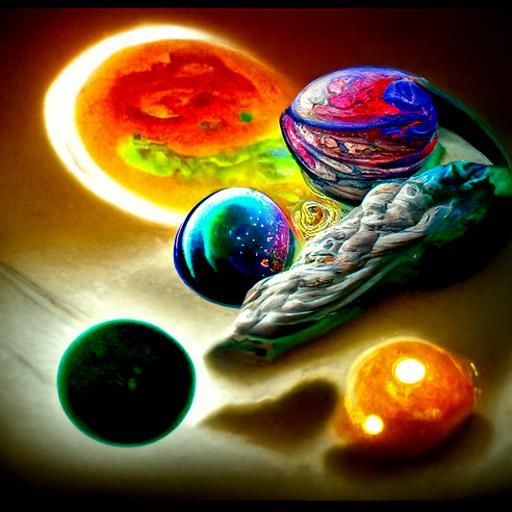 Vibrant Solar System in Astral Cosmic Illustration