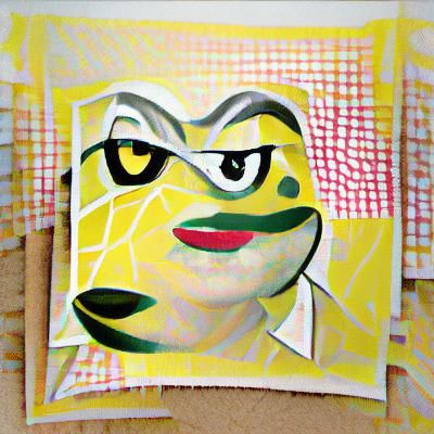 Pop Art Frog Portrait in Lichtenstein Style