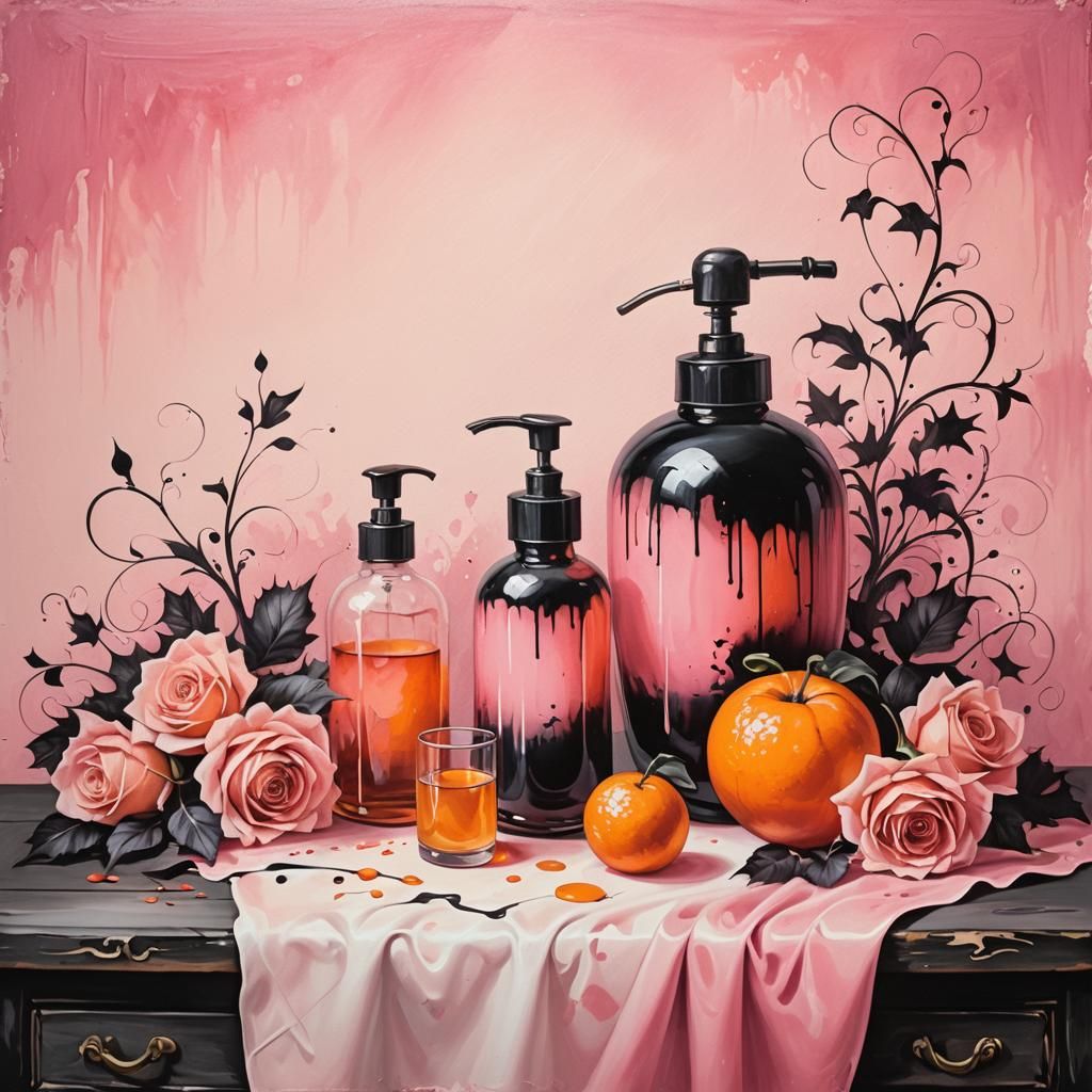 Romantic Vintage Backdrop in Oil Painting Style