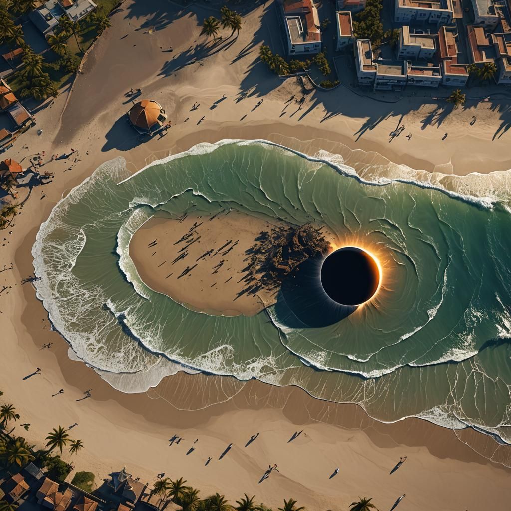 Spectacular Total Solar Eclipse Over Mazatlán Beach