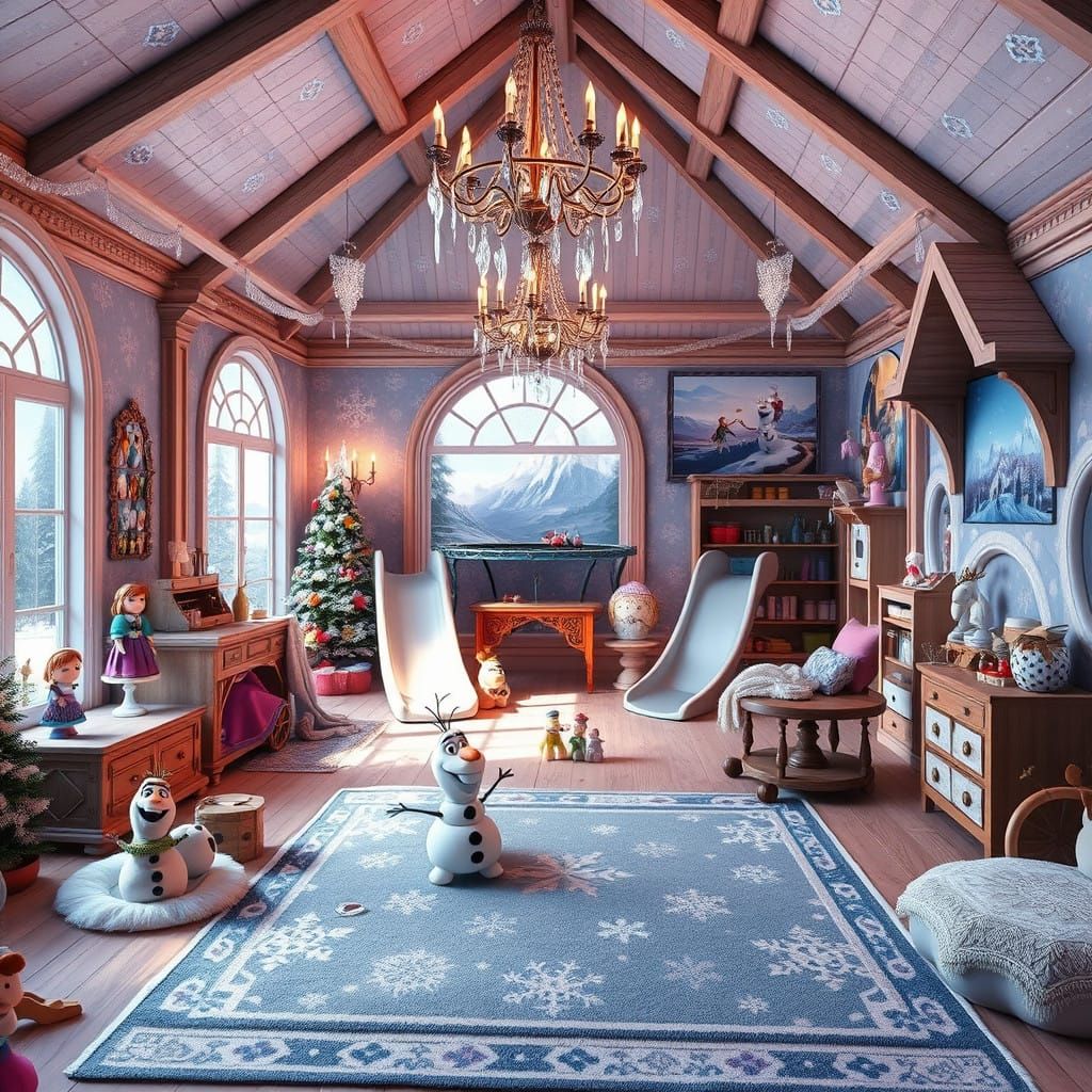 Cozy Norwegian Winter Wonderland Playroom in Whimsical Desig...