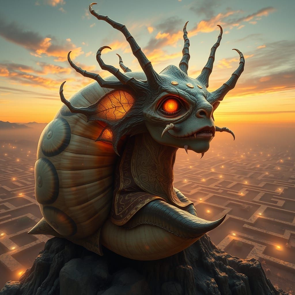 Surreal, Mystical Creature in Sunset Landscape, Inspired by ...
