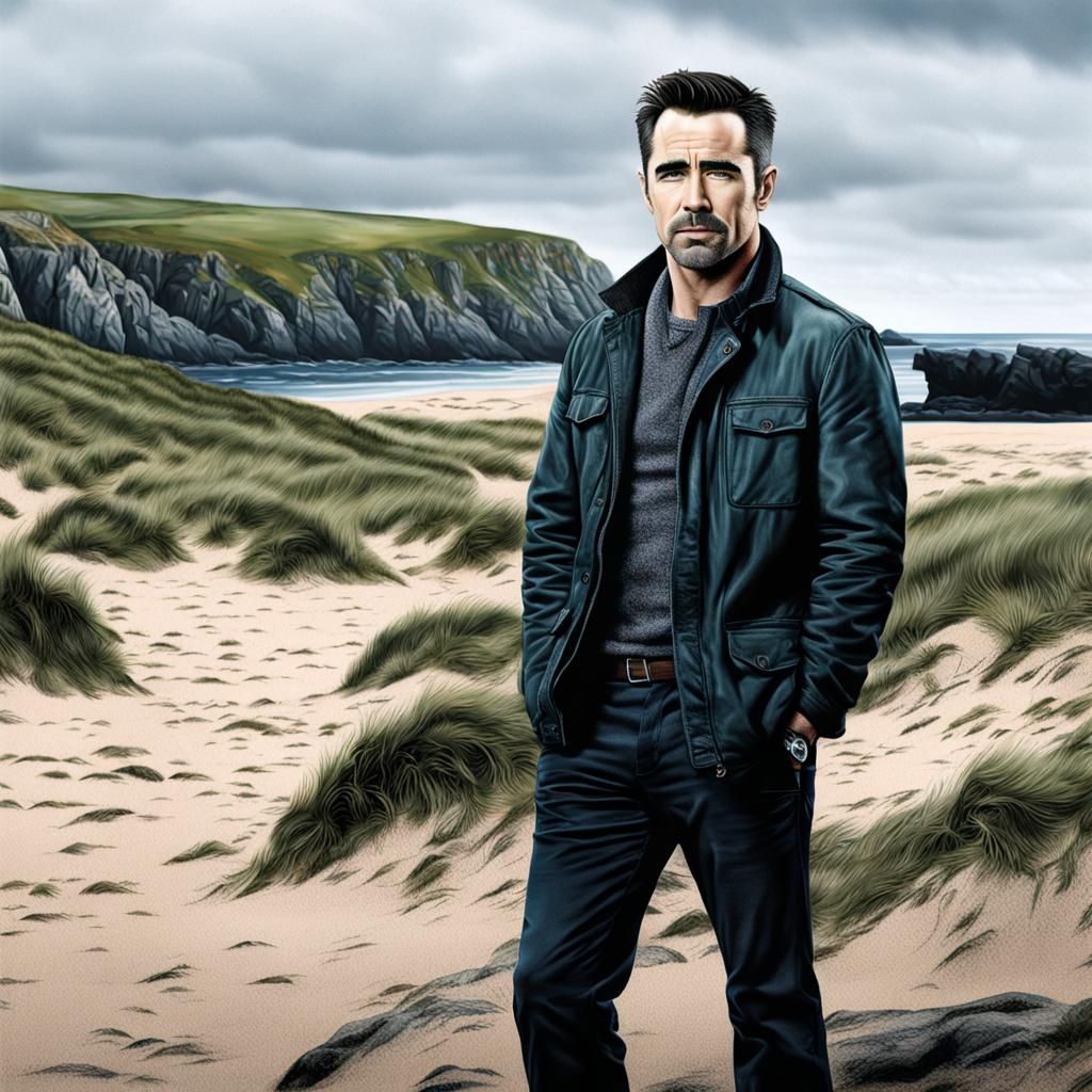 Photorealistic Portrait of a Man on a Beach