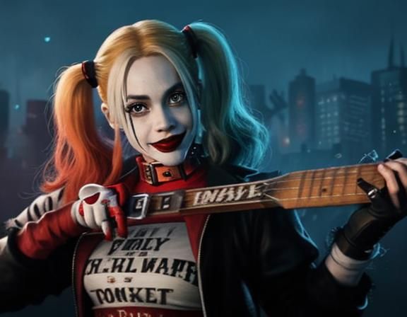 AI Generated Harley Quinn Portrait