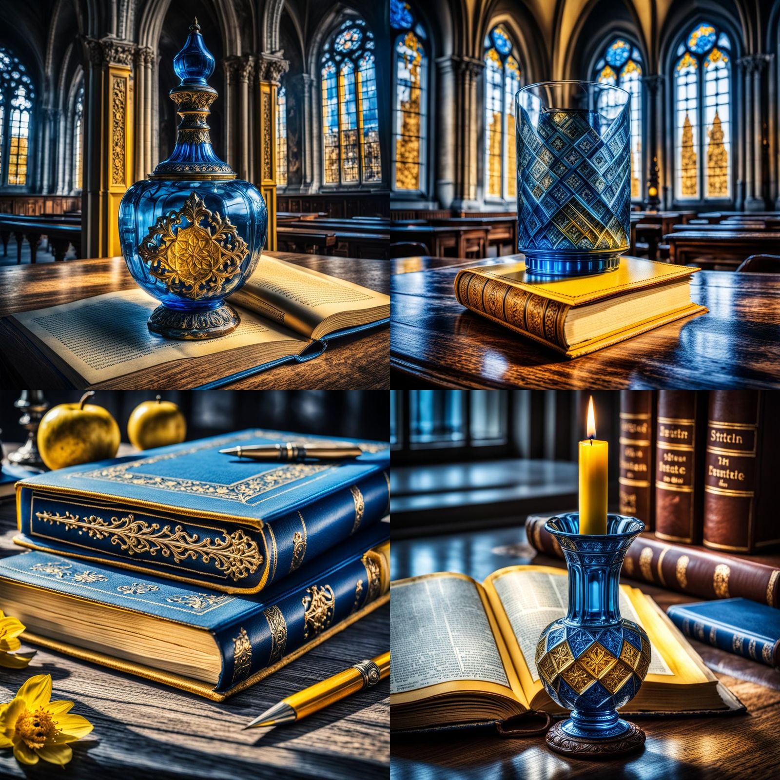 Glass Pen and Book with Soil: Hyperrealistic Render