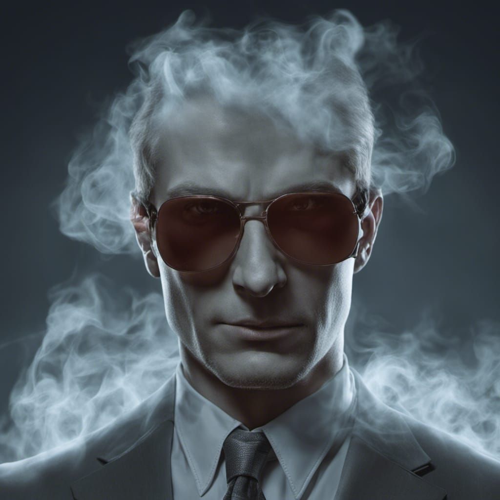 Invisible Man in Vapor, Atompunk Fashion Illustration