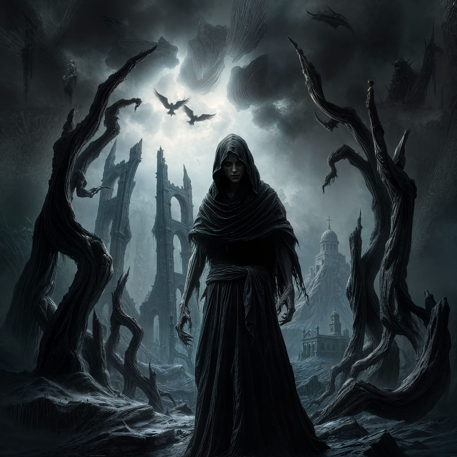 Awakening of Damned Souls in Gothic Horror Style