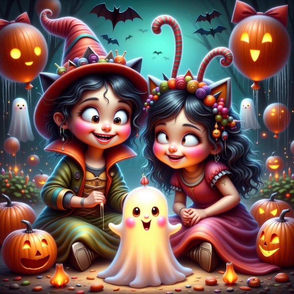 Whimsical Halloween Party with Ghosts in Burton Style