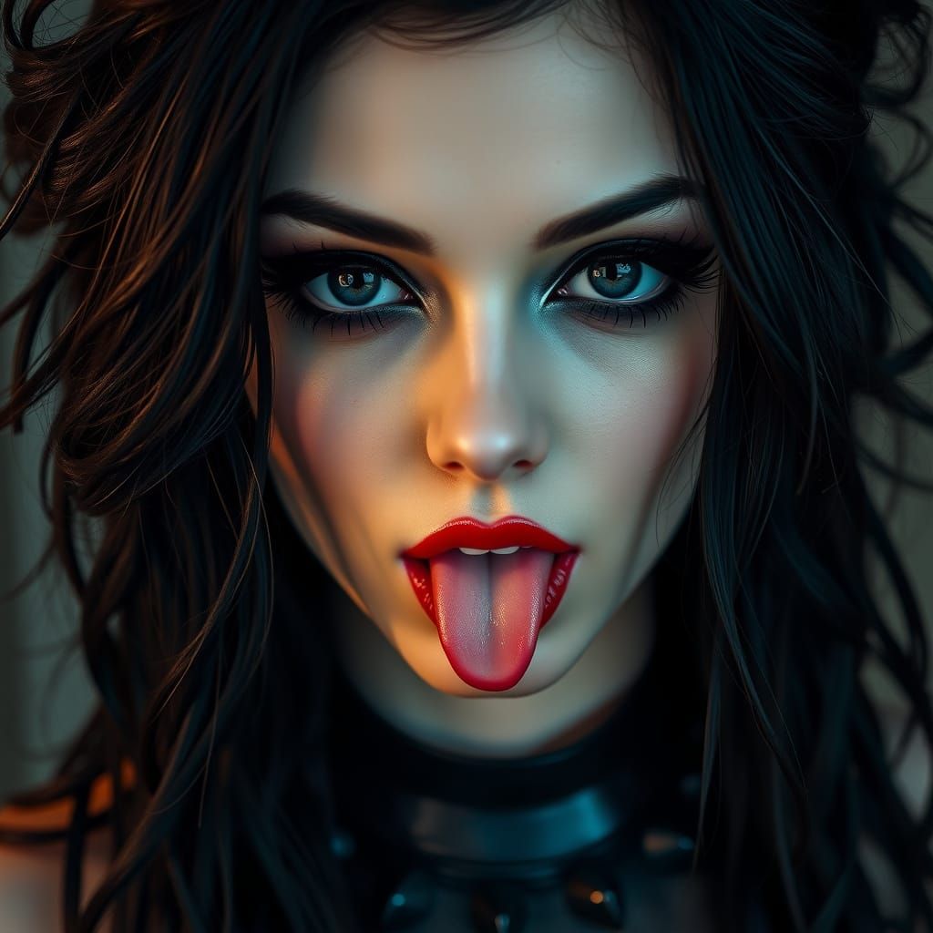 Goth Woman Portrait with Dramatic Cinematic Lighting